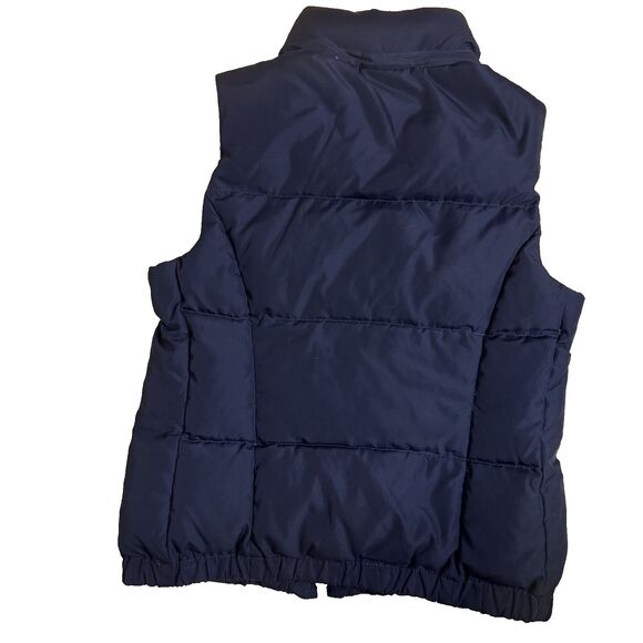Hollister Down Vest Quilted Womens Two Way Zip Front Navy Blue S - Picture 4 of 9